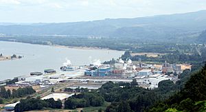 Wauna mill from Bradley State Scenic Viewpoint - Wauna Oregon