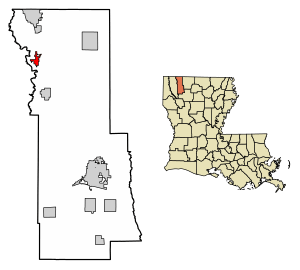 Location of Sarepta in Webster Parish, Louisiana.