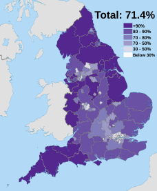 White total school children within England