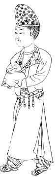 Woman wearing hufu in Tang Dynasty