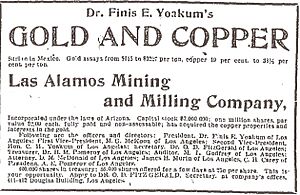 Yoakum's Mining Advertisement