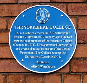 Yorkshire College blue plaque 1879