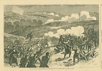 "The Battle of Pea Ridge, Arkansas - The Final Advance of Our Troops, March 8, 1862."