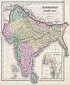 1855 Colton Map of India or Hindostan - Geographicus - India-cbl-1855