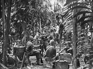 31st 51st Bn patrol at Porton Plantation June 1945
