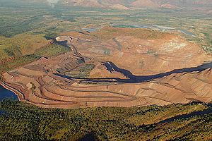 A195, Argyle Diamond Mine, Western Australia, from plane, 2007