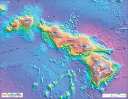 Bathymetry image of the Hawaiian archipelago