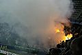 Bengalische Feuer, Maccabi Haifa Fans im EM-Stadion Wals-Siezenheim