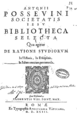 Bibliotheca selecta 1593