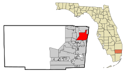 Location of Pompano Beach in Broward County, Florida