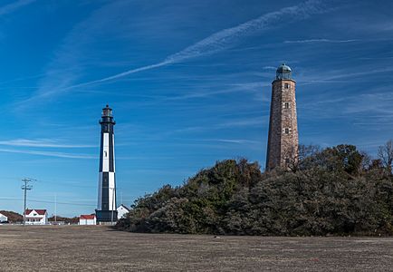 Cape Henry Lighthouses (1881 left, 1792 right)