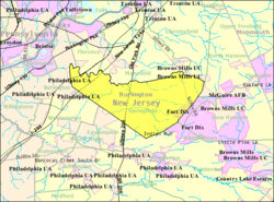 Census Bureau map of Springfield Township, Burlington County, New Jersey