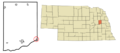 Colfax County Nebraska Incorporated and Unincorporated areas Rogers Highlighted