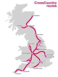 CrossCountry route map