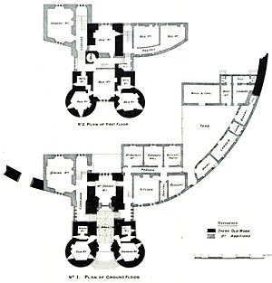 Diagram showing reconstruction of Saltwood Castle