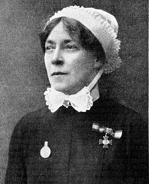 Woman in British nursing uniform
