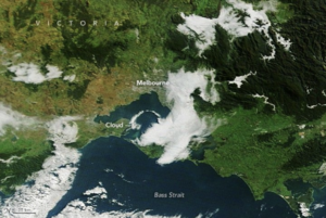 Fog fills networks of river valleys in eastern Victoria in an image captured by the MODIS (Moderate Resolution Imaging Spectroradiometer) on NASA's Terra satellite on May 11, 2026
