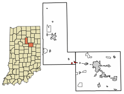 Location of Converse in Grant County and Miami County, Indiana.