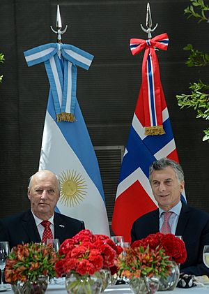 Harald V of Norway and Mauricio Macri March 2018