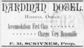 Hardman Oregon Hotel Advertisement 1892