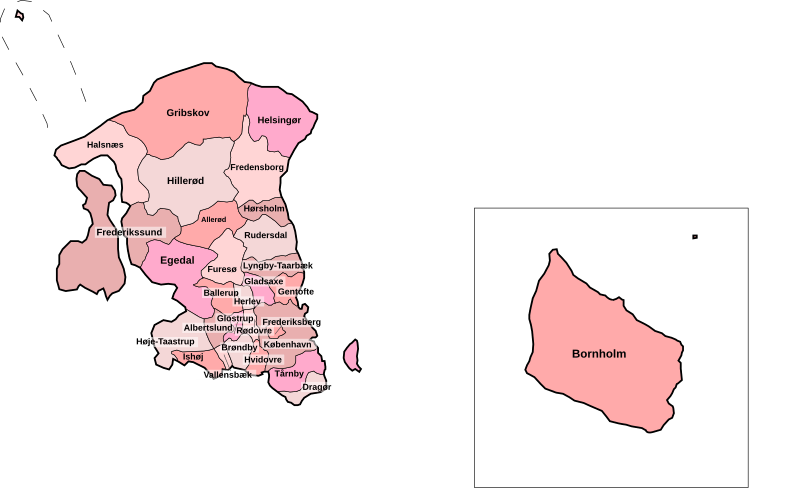 Municipalities of Region Hovedstaden