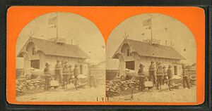 Life Saving Station, Rye Beach, from Robert N. Dennis collection of stereoscopic views