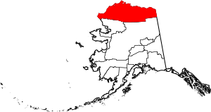 Location in North Slope Borough and the state of Alaska
