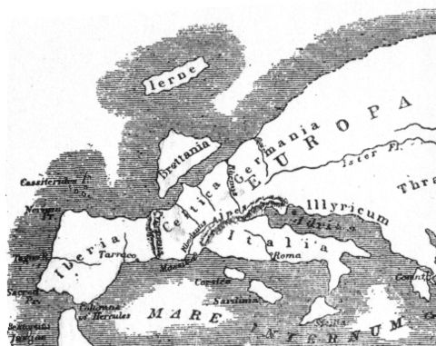 Map of Europe according to Strabo