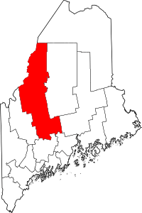 Map of Maine highlighting Somerset County