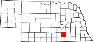 Map of Nebraska highlighting Clay County