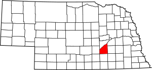 Map of Nebraska highlighting Hamilton County