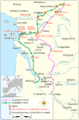 Map of route of Lancaster's chevauchée of 1346