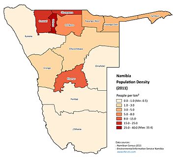 Namibia Population Density (2011)