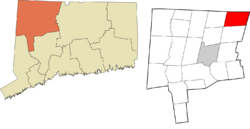 Hartland's location within the Northwest Hills Planning Region and the state of Connecticut