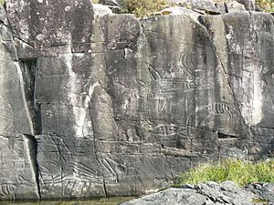 Petroglyphs at Sproat Lake Provincial Park