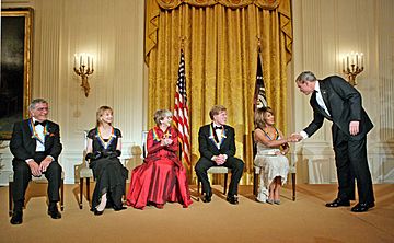 President George W. Bush congratulates Tina Turner at the Kennedy Center Honors