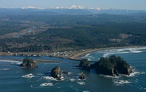 Aerial view of La Push and James Island