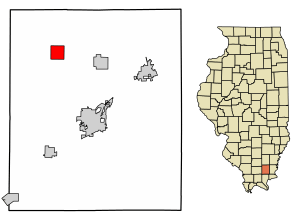 Location of Galatia in Saline County, Illinois.