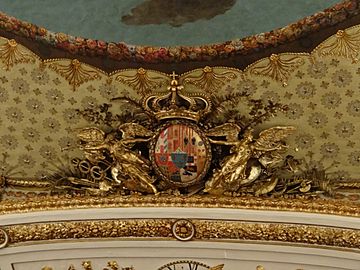 Teatro San Carlo-coat of arms above proscenium