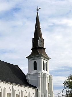 The steeple of Mother Emanuel African Methodist Church, Charleston, SC