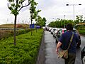 Traffic leaving East Point Business Park 2006 - Bye Bye Stream 11