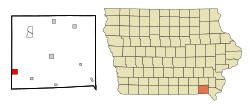 Location of Milton, Iowa