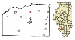 Location of New Minden in Washington County, Illinois.