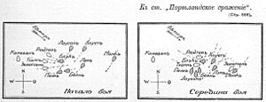 Карта-схема к статье «Портландское сражение». Военная энциклопедия Сытина (Санкт-Петербург, 1911-1915)
