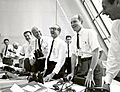 Apollo 11 mission officials relax after Apollo 11 liftoff - GPN-2002-000026