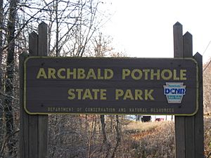 Archbald Pothole State Park Sign