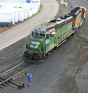 BNSF 2819 (BN paint) in Spokane Washington 2007