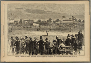 Base-ball in England - the match on Lord's cricket grounds between the Red Stockings and the Athletics - from a sketch by Abner Crossman. LCCN2008677252