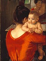 Brooklyn Museum - Woman in a Red Bodice and Her Child - Mary Cassatt - overall