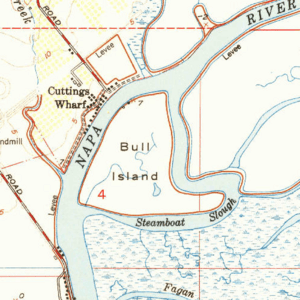 Bull Island, USGS map CA Cuttings Wharf 289711 1949 24000